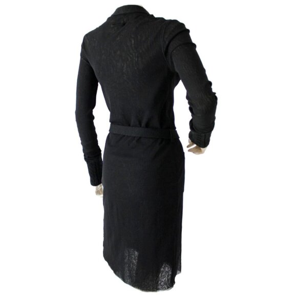 Vintage JEAN PAUL GAULTIER SOLEIL Black Cardigan w/Detachable Fur Collar - Picture 9 of 10